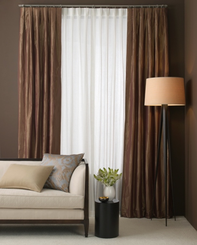 INVERTED PLEAT DRAPERY SILK TAFFETA HEATHER