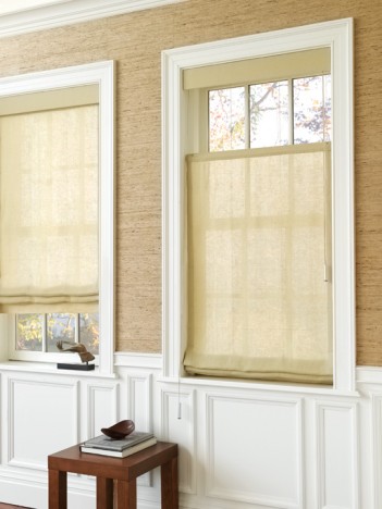 Linen Sheer Roman Shades Traditional Style Roman Shades