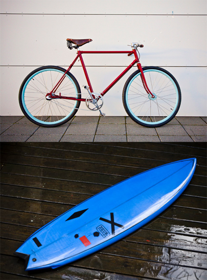 spring-dream A surfboard and a bicycle, our Spring dream