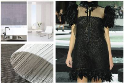 chilewich-blog left: Chilewich materials via The Shade Store; right: Chanel Dress via The Architect\'s Newspaper Blog