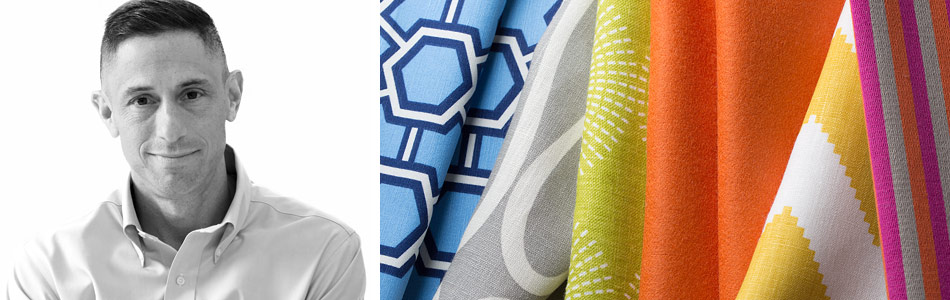 Jonathan Adler’s latest collection of performance fabrics for Kravet is filled with shapes inspired by his pottery, retro geometrics, flame stitches and color combinations that reflect his spirit of irreverent luxury.