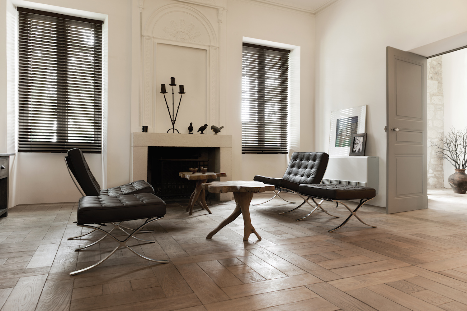 Wood blinds are an elegant solution to natural light problems.