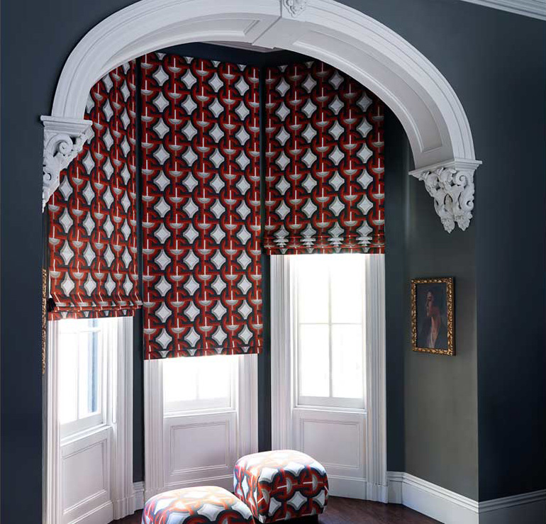 roman shades bay window