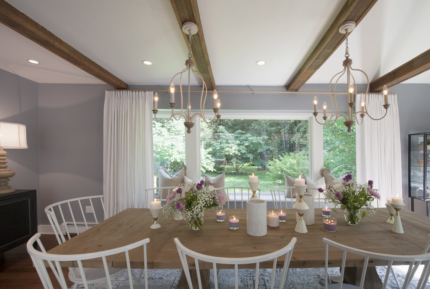 property brothers dining room white drapes