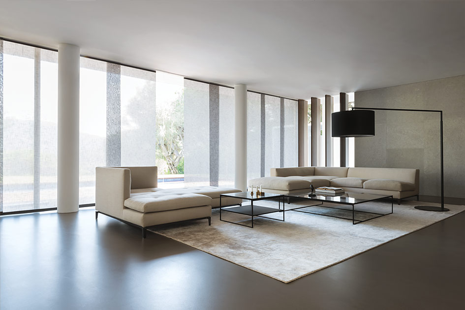 Panel Track Blinds. Material: Prince, Color: Metal