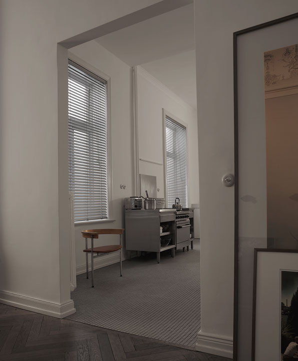 wood-blinds-white-small-spaces Wood Blinds from The Shade Store, in Small Spaces