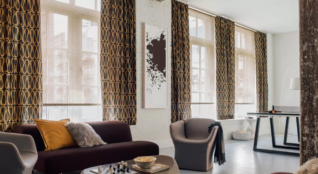 ripple fold drapes with shades