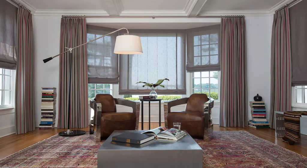 roman shades and drapery