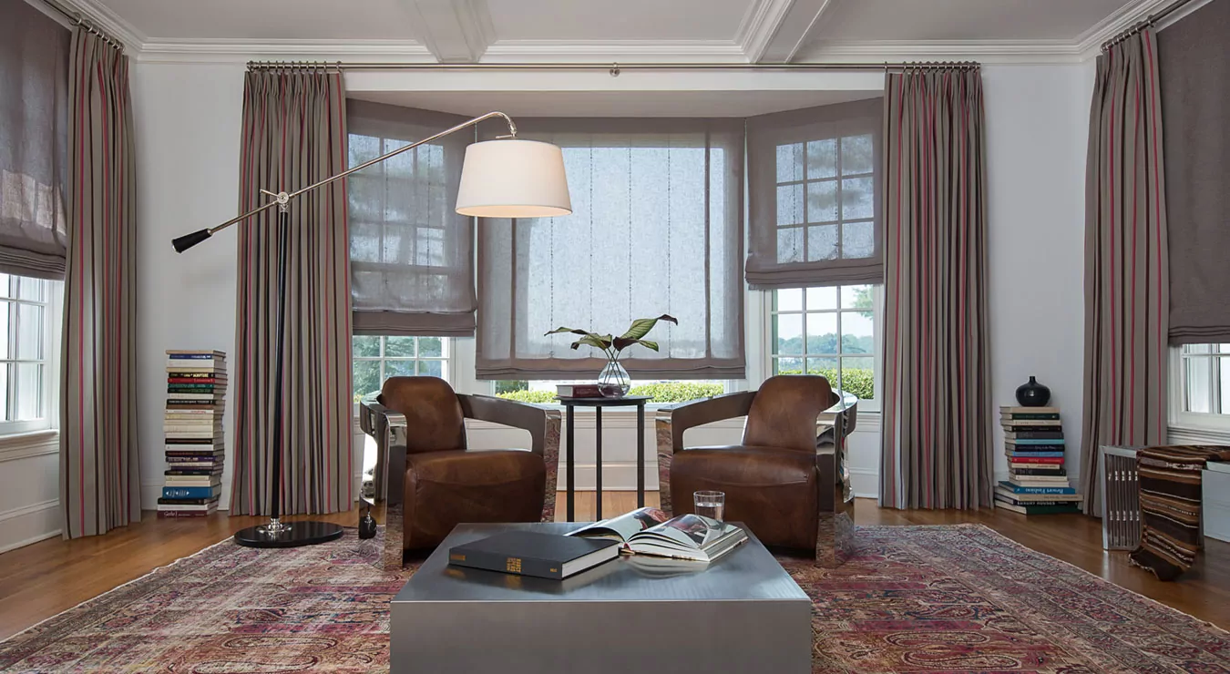 roman shades and drapery