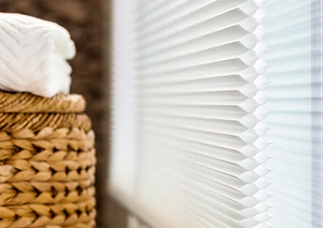 To answer what are cellular shades, an image of a double cell cellular shade shows the double-layered honeycomb design