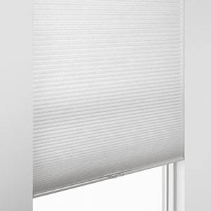 A product image of Cellular Shade with cordless control shows a simple bottom rail and no cords for operation