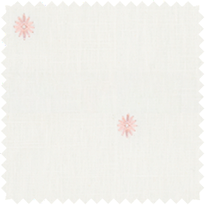 A drapery swatch of Celeste in Light Pink is ideal for kids curtains thanks to a cotton-polyester blend & charming starbursts