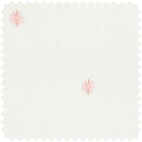 A drapery swatch of Celeste in Light Pink is ideal for kids curtains thanks to a cotton-polyester blend & charming starbursts