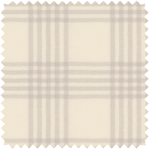 A material swatch made of Holland & Sherry, Emerson in Shea, has light pinkish stripes over a creamy background