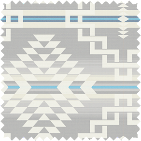 A swatch of Zapotec in Sapphire is part of the Pendleton by Sunbrella Collection and can be used for Pendleton curtains