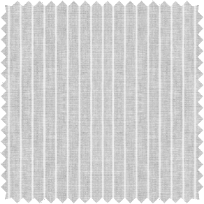 A drapery swatch made of Windsor Stripe in Light Grey features a pinstripe pattern for grey curtains with visual interest