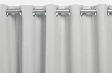 An example of drapery styles shows grommet drapery with thick rings pressed into the fabric for a modern look