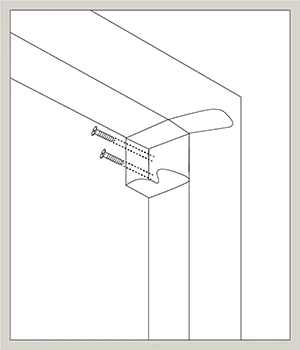 An illustration shows how to install blinds brackets and where to place the screws for an inside mount application