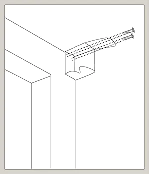 An illustration shows how to install blinds brackets and where to place the screws for an outside mount application