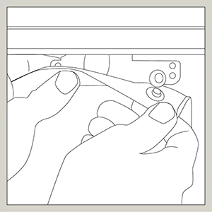 An illustration shows how to install curtain rods and clip the leading edge of the drapery into a track system