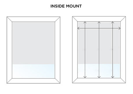 An illustration portrays how to measure when mounting solar shades for windows to ensure the entire window is covered