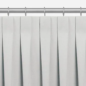 One of the types of drapes is Inverted Pleat Drapery which features flat crisp pleats for a formal look