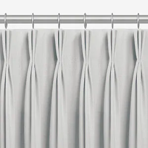 One of the types of drapes is Pinch Pleat Drapery which features three-finger pleats pinched 4 inches from the top