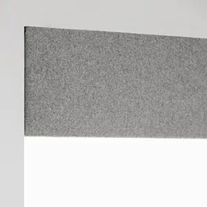 A product image of a plain upholstered cornice helps to illustrate the difference between a cornice vs valance