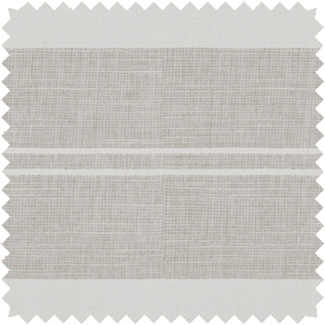 A swatch of Shoreham Stripe in Oatmeal for Roman Shades and Drapery shows a sandy color with east-west stripes