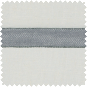 A swatch of Victoria Hagan's Harbor Stripe in Slate shows a shadow stripe design for striped Roman Shades