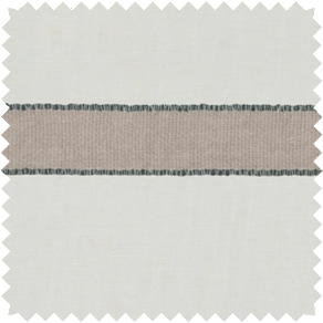 A swatch of Victoria Hagan's Harbor Stripe in Stone shows a shadow stripe design for striped Roman Shades