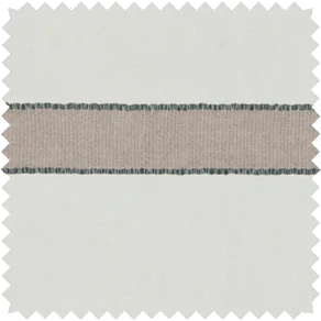 A swatch of Victoria Hagan's Harbor Stripe in Stone shows a shadow stripe design for striped Roman Shades