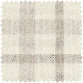A swatch of Aberdeen material in Bisque shows a simple plaid pattern of crossing stipes with warm neutral tones