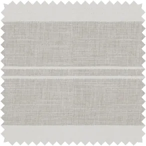 A swatch of Shoreham Stripe in Oatmeal shows an east-west stripe in neutral tones ideal for farmhouse window treatments