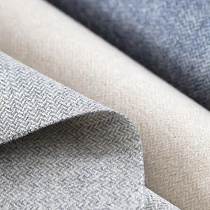 Roman Shade swatches made of Delia fabric are folded invitingly and feature warm and cool neutral colors