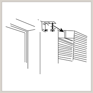 An illustration shows how to install shades of the Woven Wood Shade style in an outside mount application